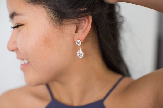 Rose Gold Bridal Earrings