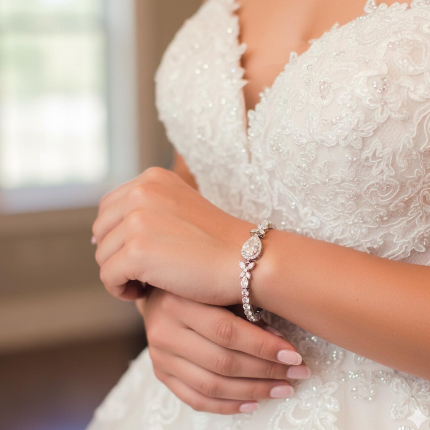 Bridal Teardrop Earrings & Necklace Set
