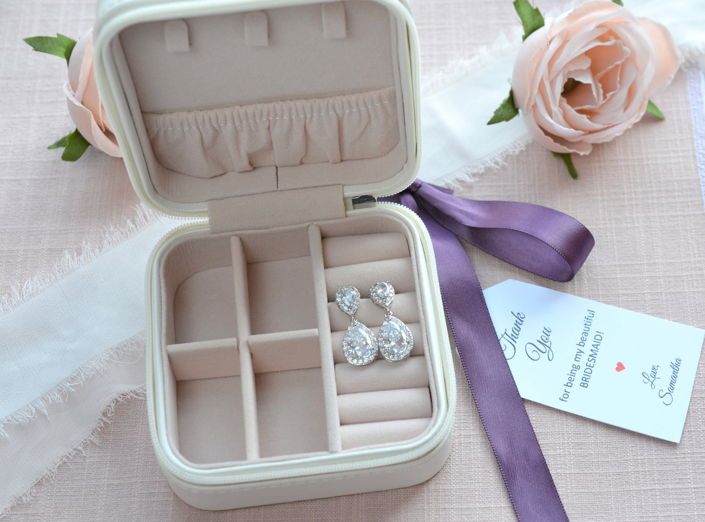Personalized Travel Jewelry Box Case