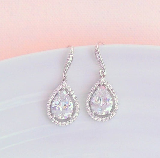 Teardrop Crystal Bridal Earrings
