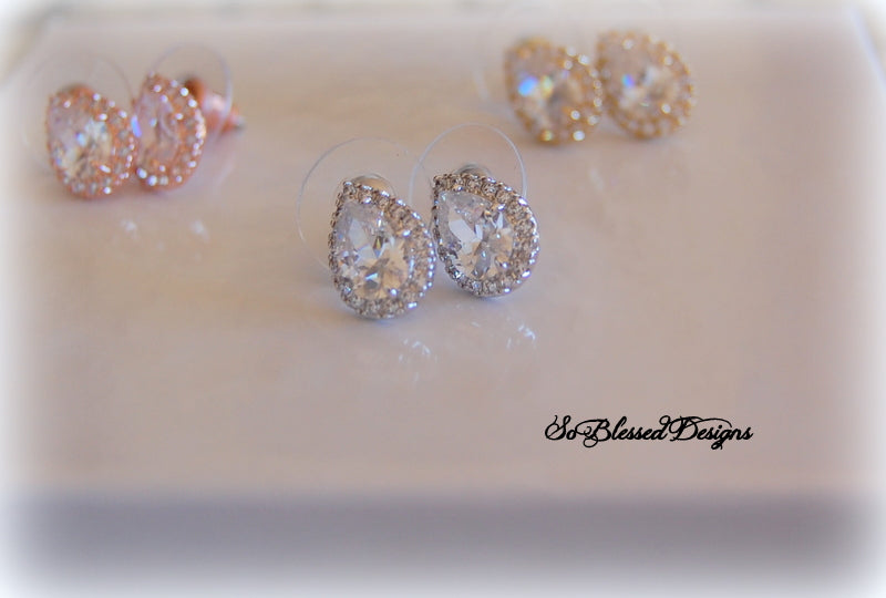 Rose Gold, Dusty Rose, Pink, Crystal Drop Earrings, Crystal Cluster Earrings, Rose Gold Wedding, Bridesmaid Gift, Pierced