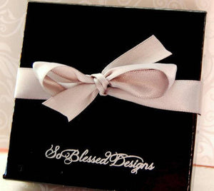 So Blessed Designs black gift box with ribbon bow 