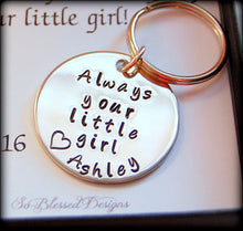 Silver Always your little girl keychain gift