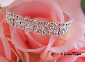 3 row cubic zirconia bracelet for bridesmaids