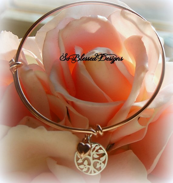 Mother in Law Bracelet with tiny rose gold heart for wedding gift