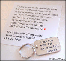 Custom pewter keychain for father of the bride