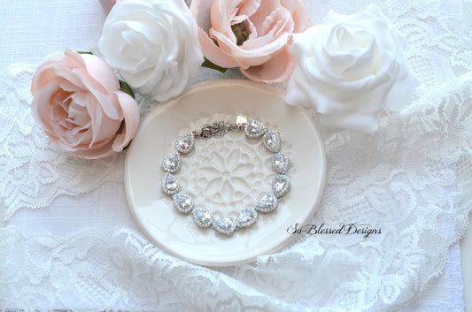Cami CZ Teardrop Bridal Bracelet