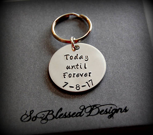 Today until forever Groom Keychain - So Blessed Designs