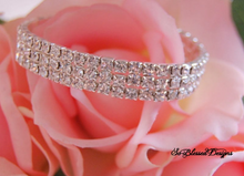 3 row silver and cubic zirconia bracelet