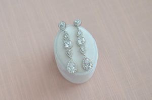 Long statement bridal earrings