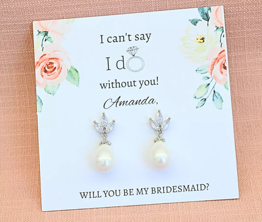 Julianne Dainty Pearl Bridesmaid Earrings