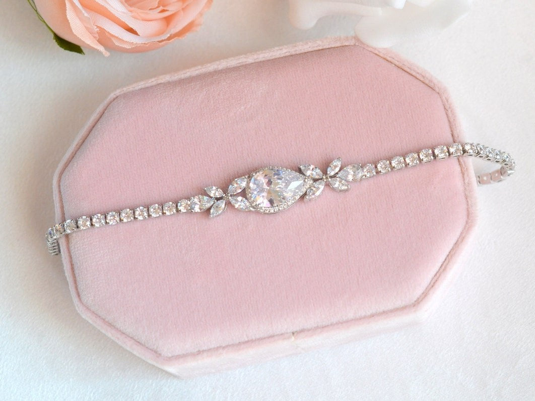Haley Bridal Teardrop Bracelet