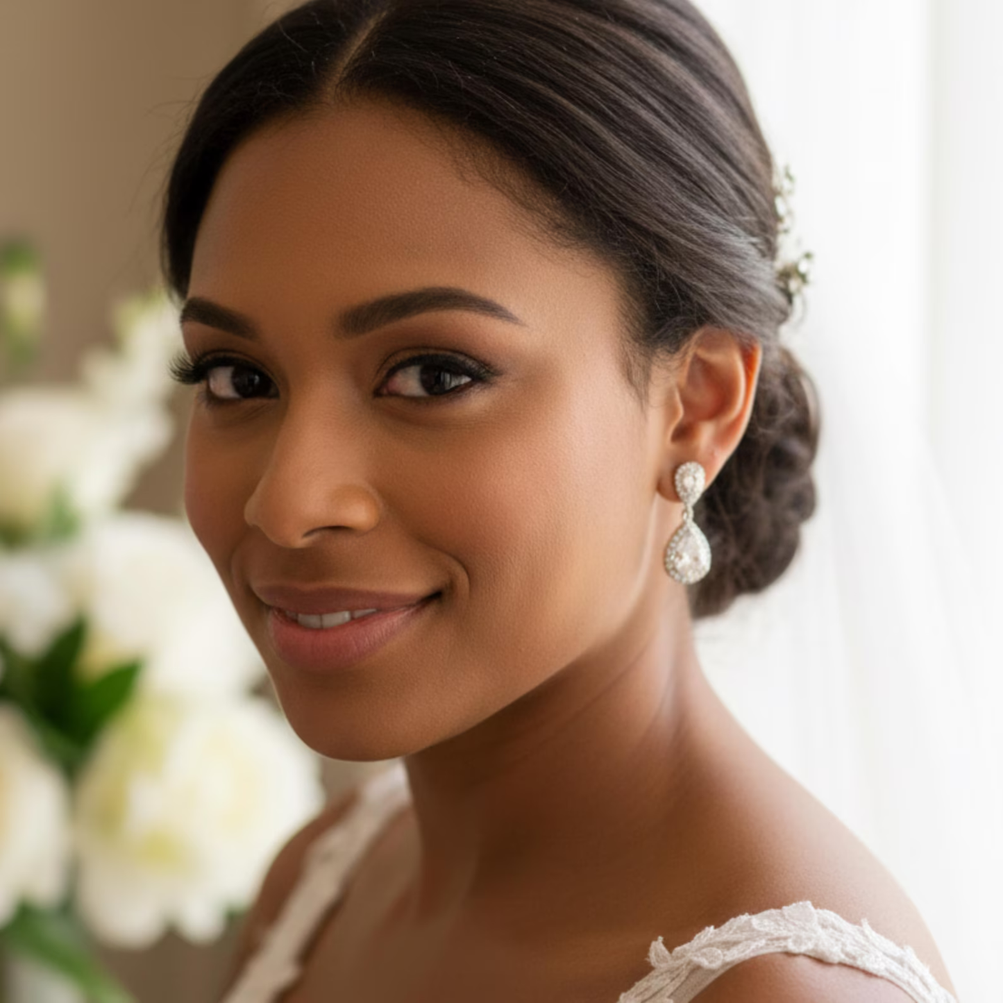 Silver Bridal CZ Jewelry Set