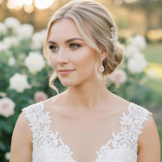 Blush pink wedding earrings