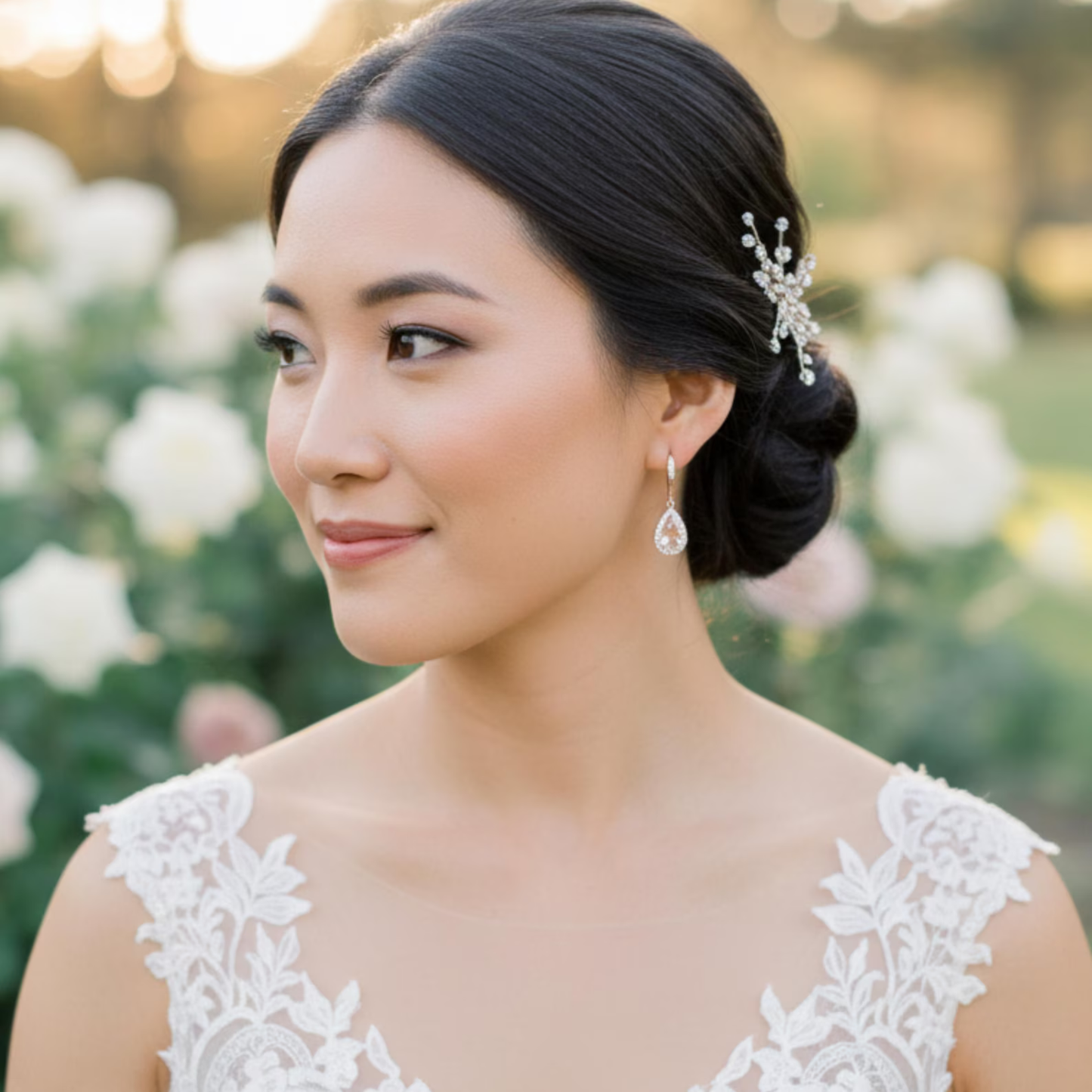 Blush pink wedding earrings
