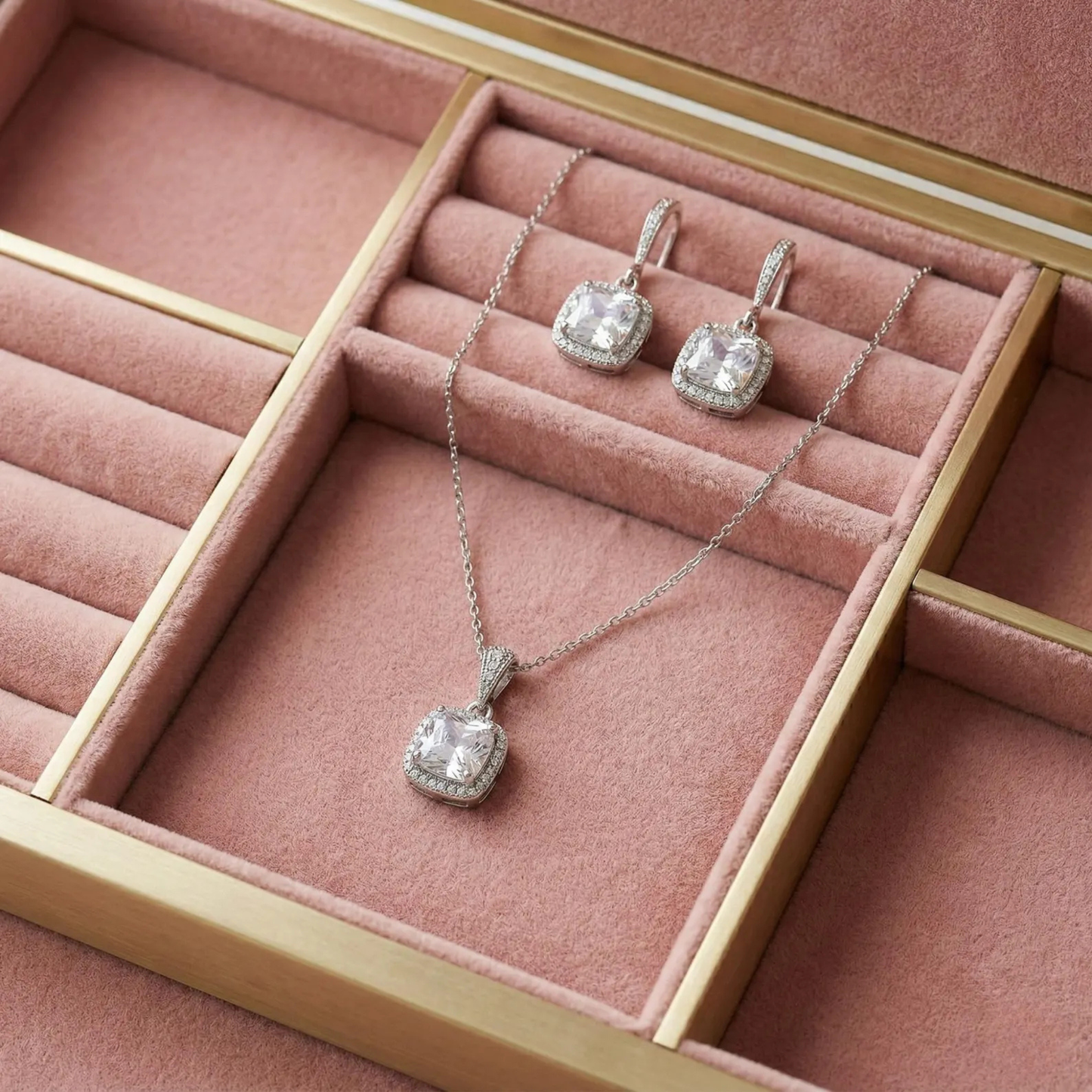 Custom Bridesmaid Earrings & Necklace Set