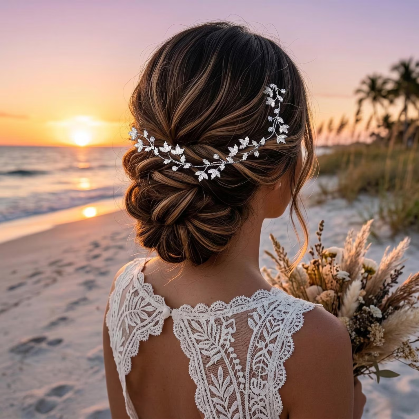 Bridal Hair Vine, Silver Bridal Hair piece