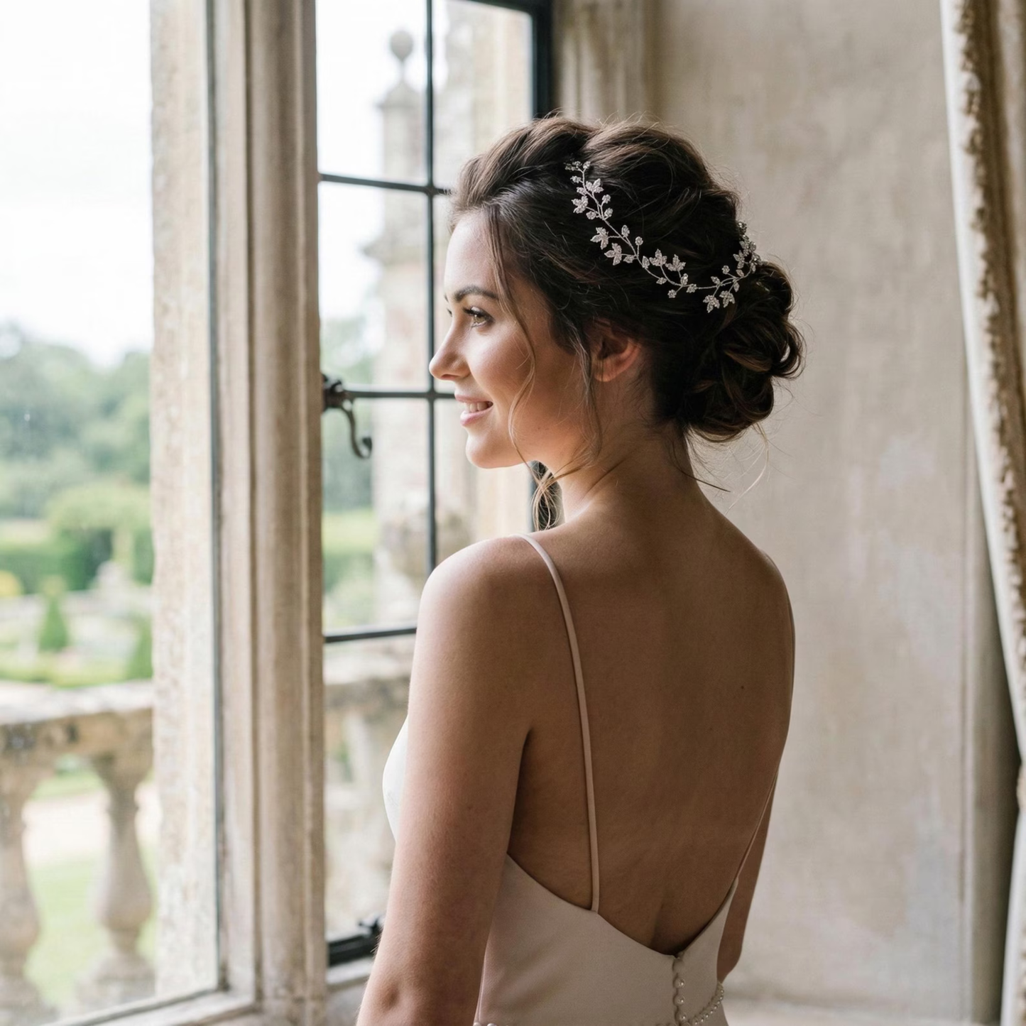 Bridal Hair Vine, Silver Bridal Hair piece