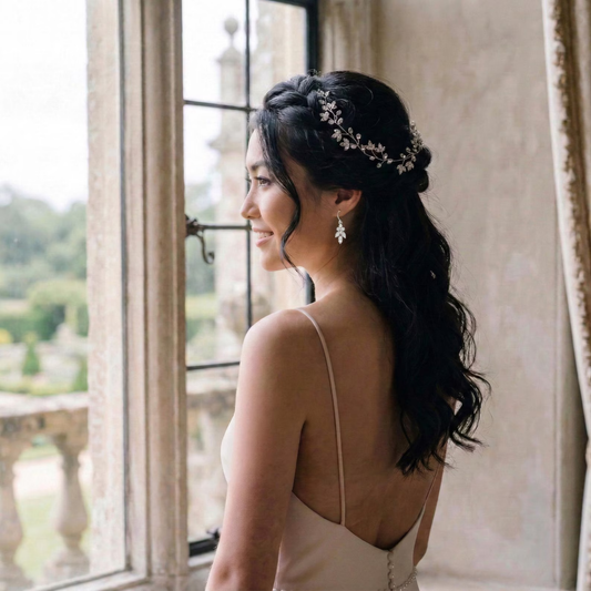 Bridal Hair Vine, Silver Bridal Hair piece