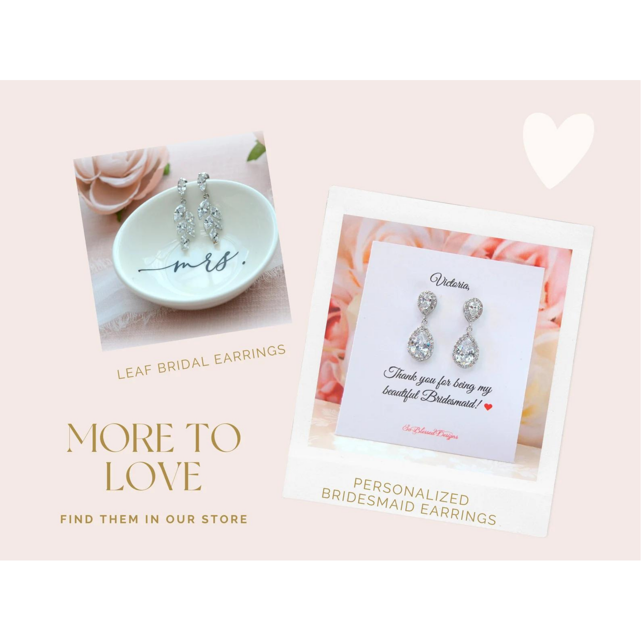 Personalized Bridesmaid Earrings Gift Shop Beautiful Bridal