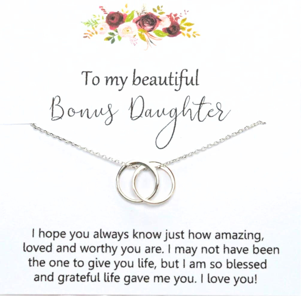 Bonus Daughter Necklace From Stepmom Birthday Graduation Christmas Gif –  Paperamber