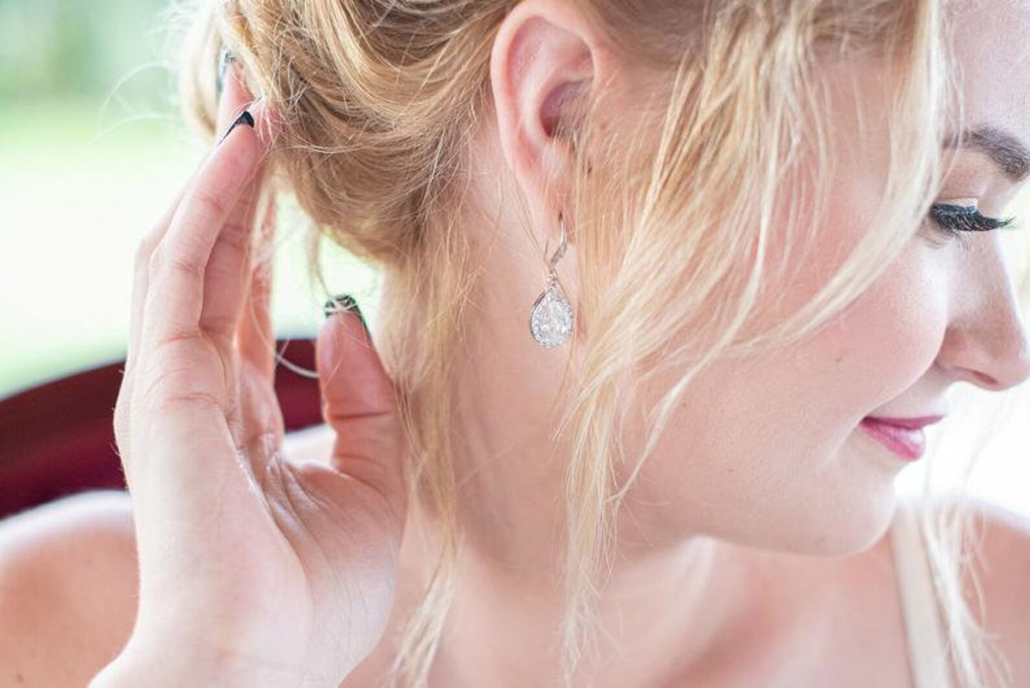 Gold Teardrop Bridesmaid Earrings