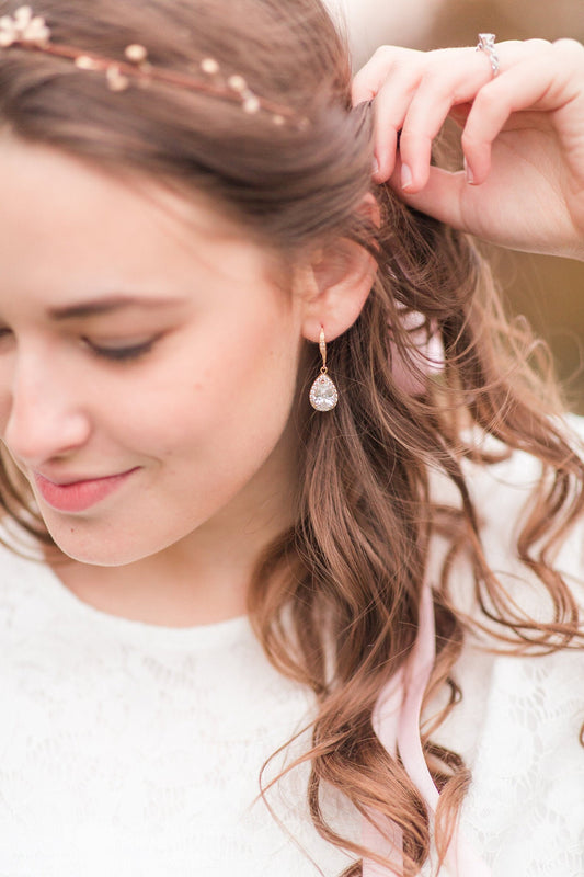 Gold Teardrop Bridesmaid Earrings