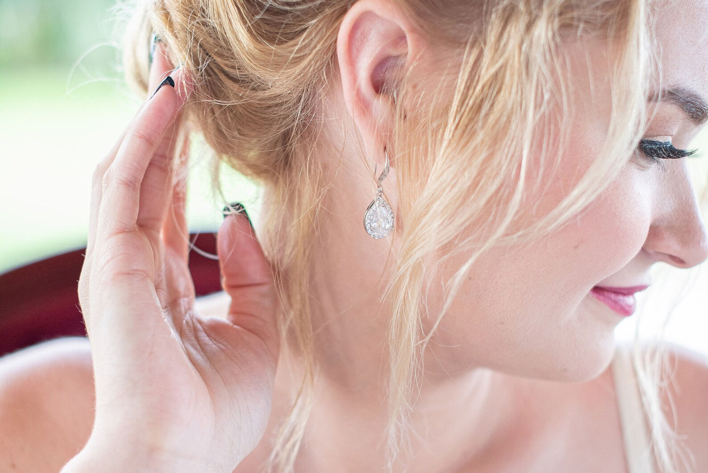 Bridesmaid Earrings with Personalized Card