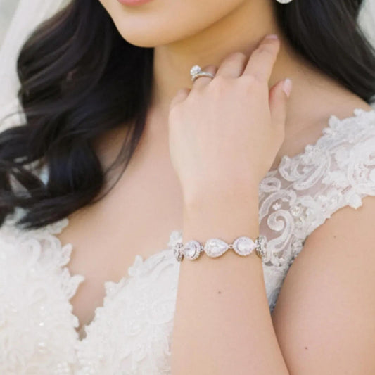 Cami CZ Teardrop Bridal Bracelet