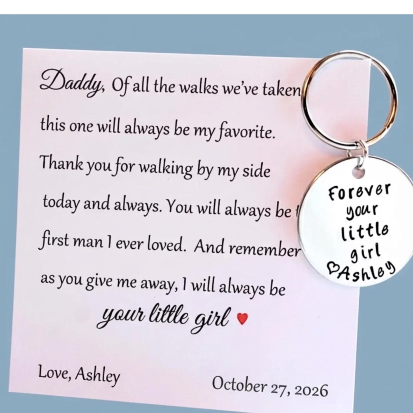 Forever your little girl keychain