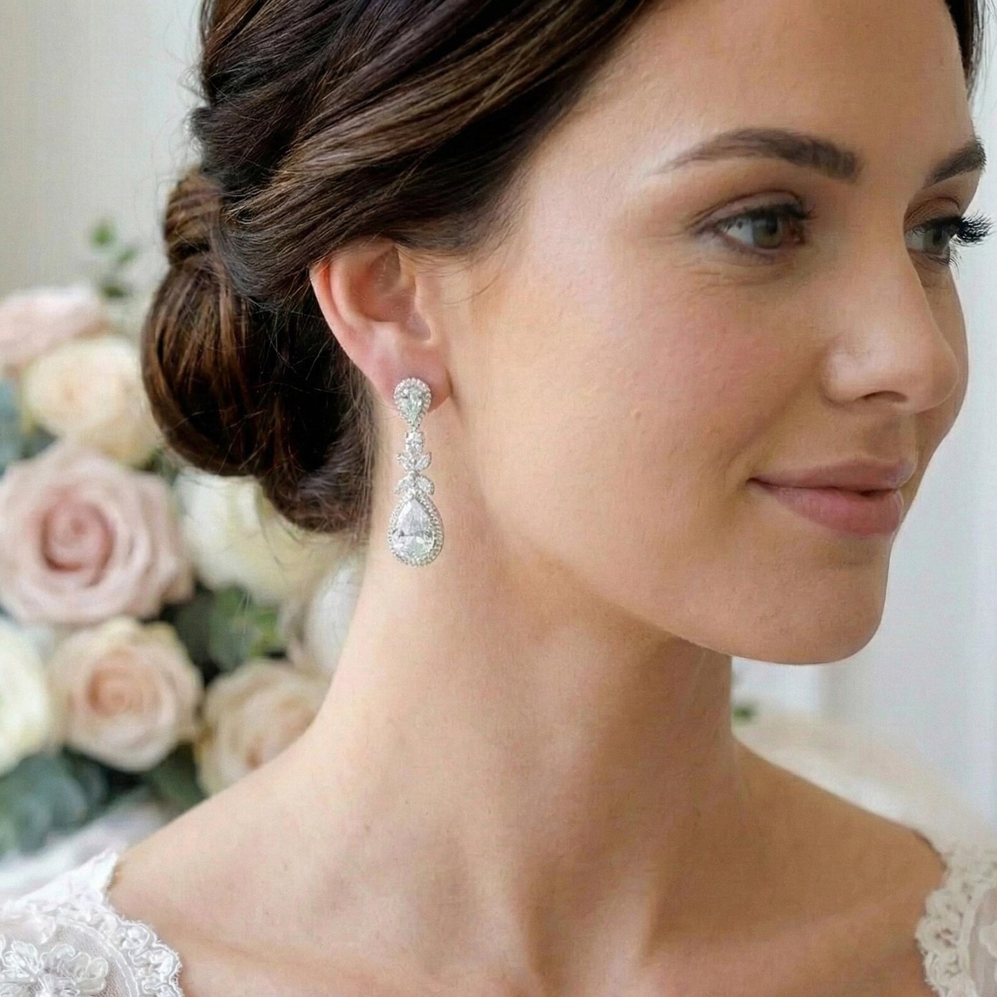 Haley Statement Bridal CZ Earrings