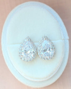Teardrop Stud Bridal Earrings