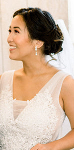 Long Floral Wedding Earrings