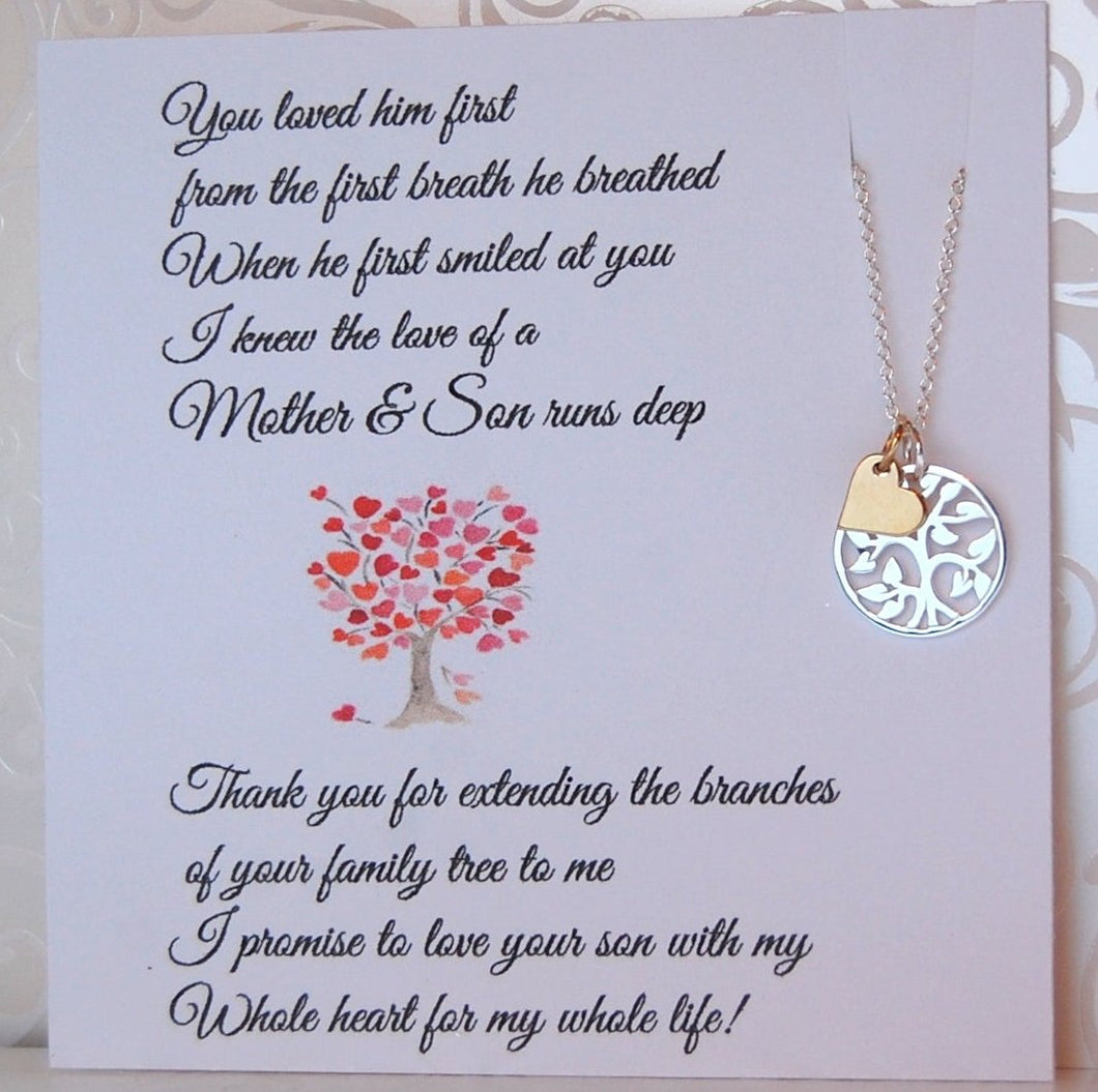 Family tree necklace for Mother in Law