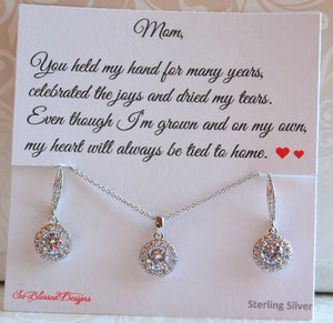 Mother of the Bride Jewelry Set in Silver