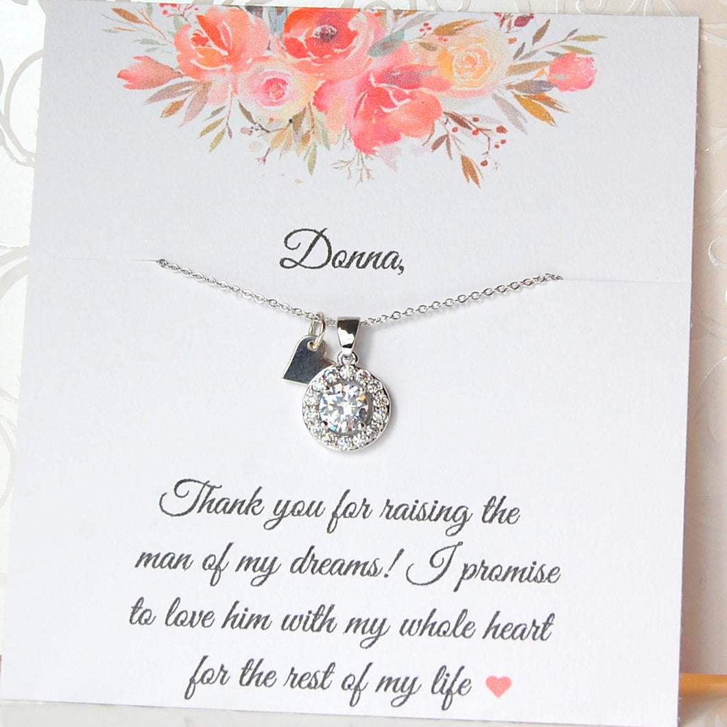 Mother of the Bride or Mother of the Groom CZ Necklace