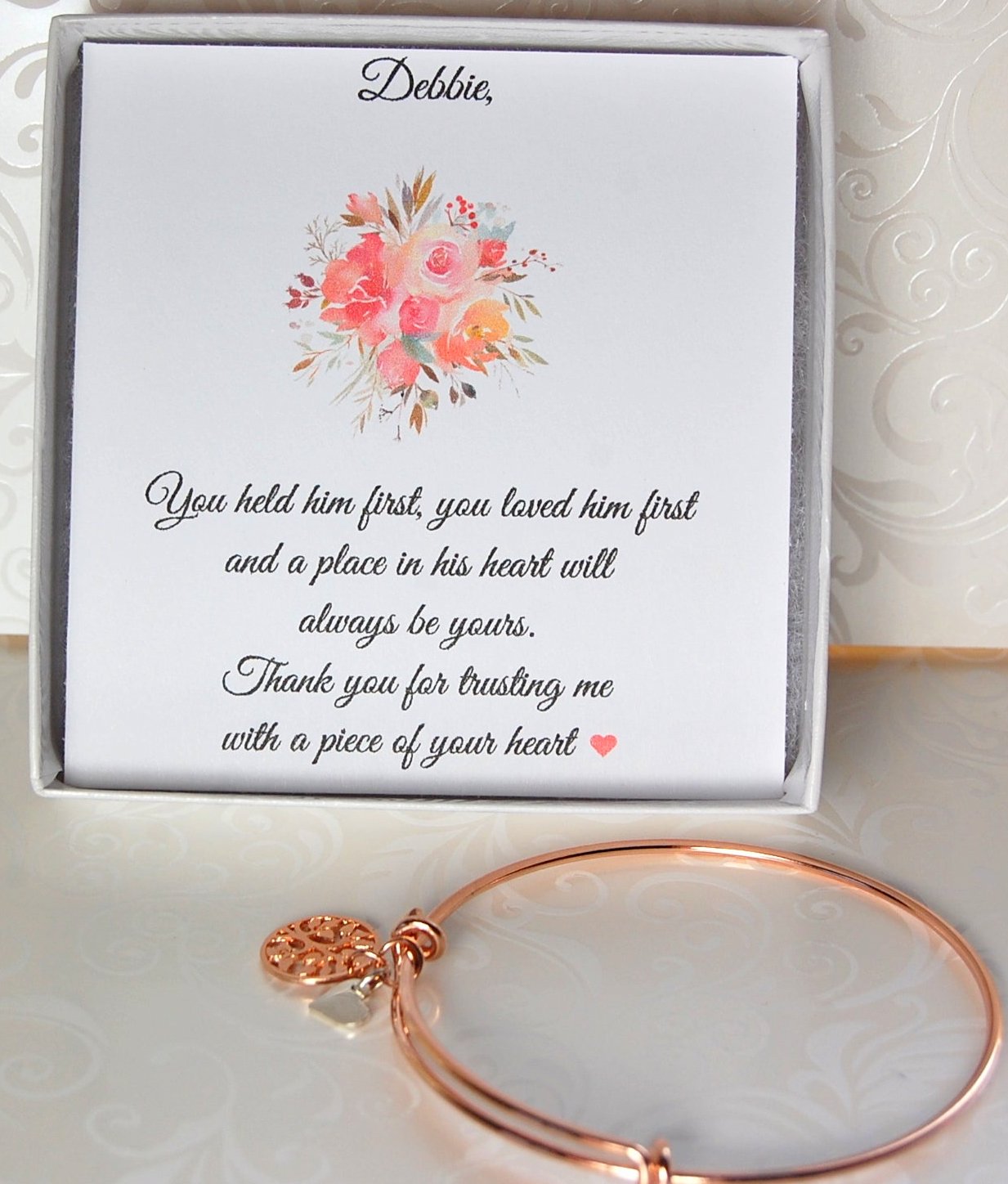 Rose Gold Mother of the Groom Bracelet