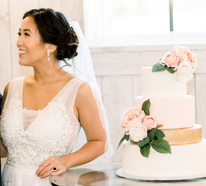Long Floral Wedding Earrings
