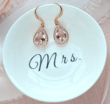 Blush pink wedding earrings