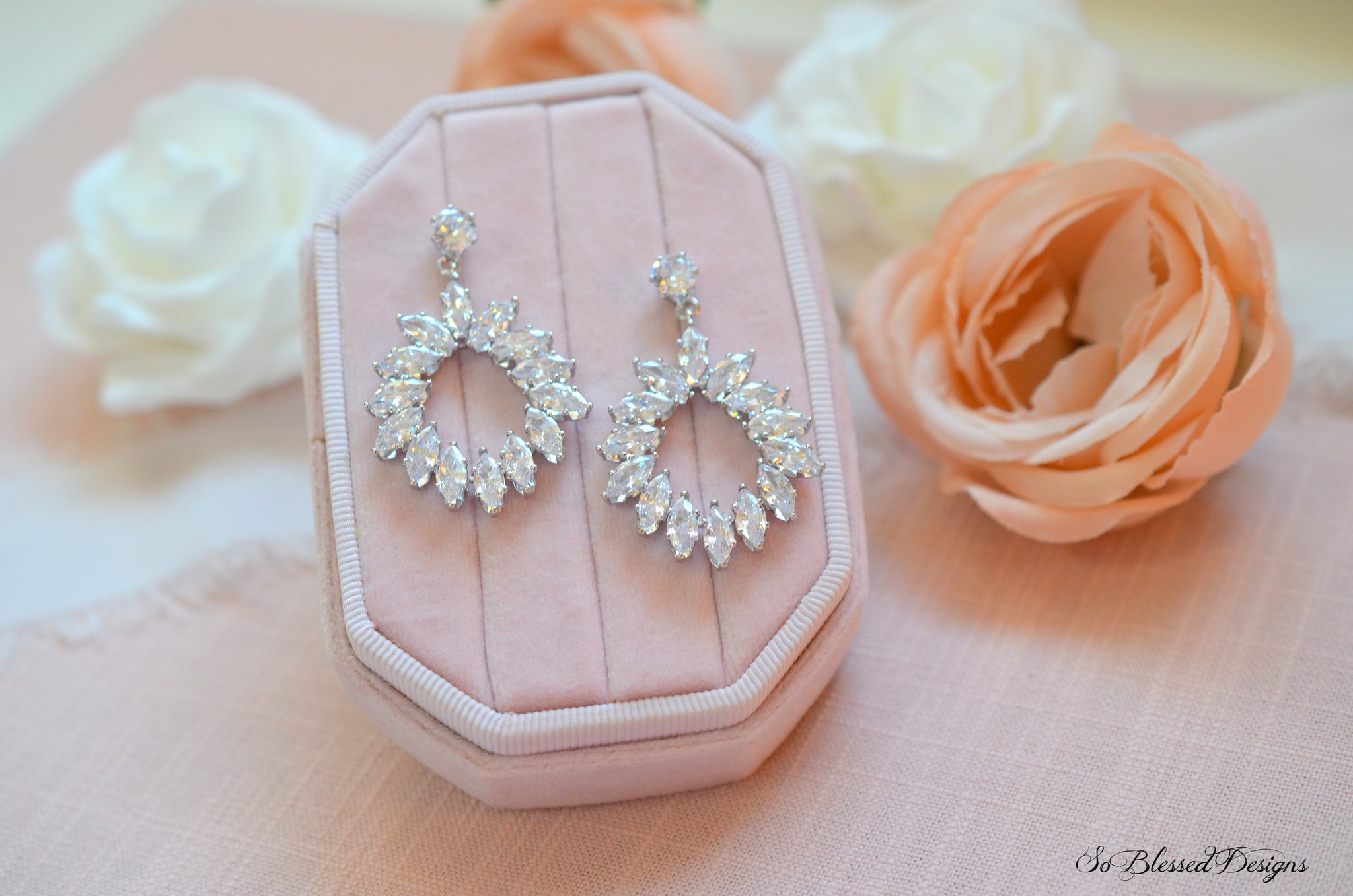 earrings for rose gold dress Pink Multi Stone Drop Earrings - All Jewelry