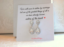 double teardrop earrings on jewelry card