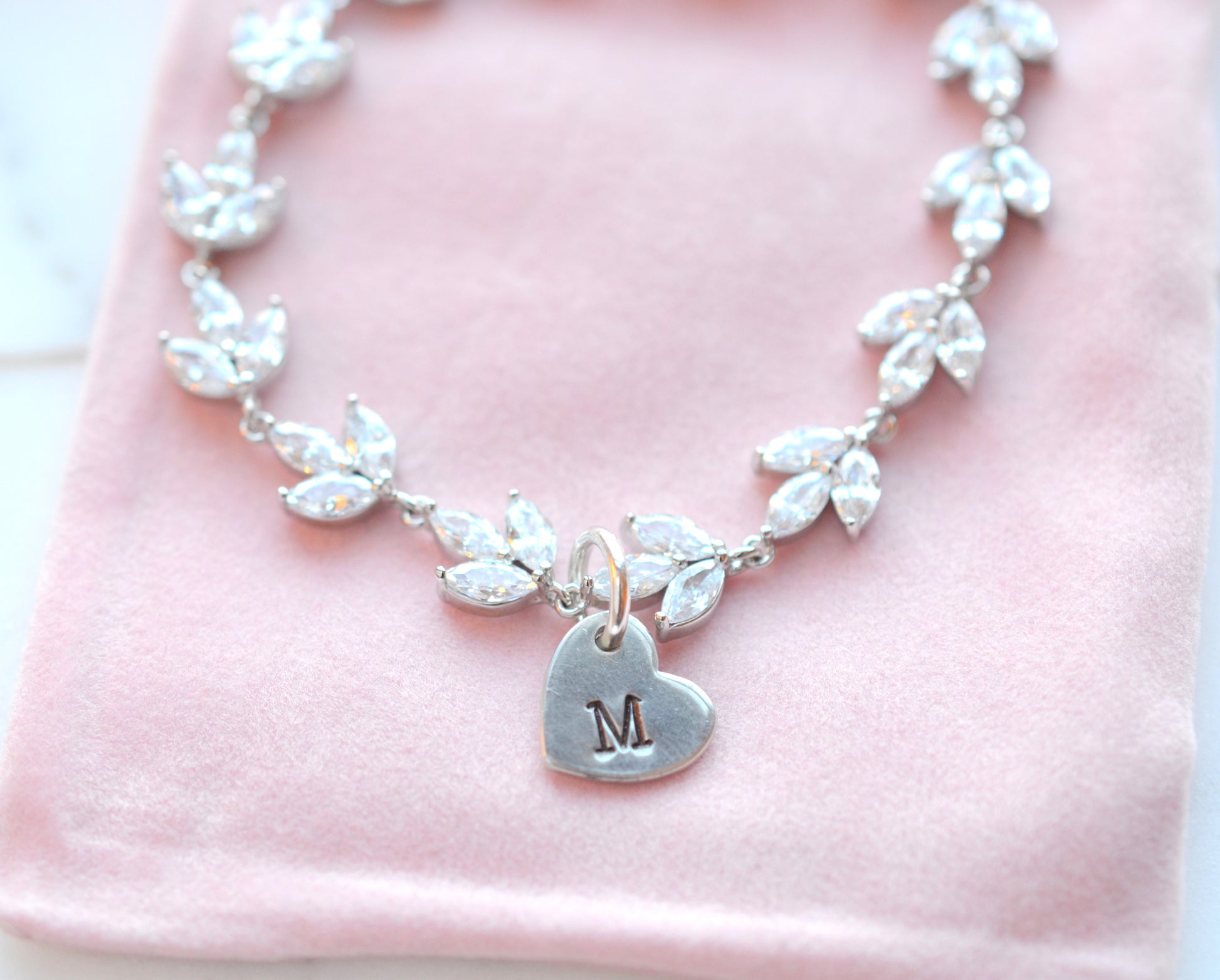 Initial flower girl bracelet