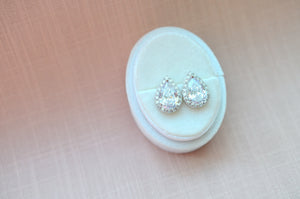 Teardrop Stud Bridal Earrings