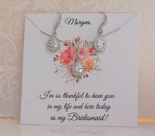 personalized bridesmaid gift earrings necklace