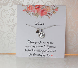 Cubic zirconia necklace for mother of the bride
