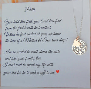 Family Tree Mother of the Groom/Mother of the Bride Necklace