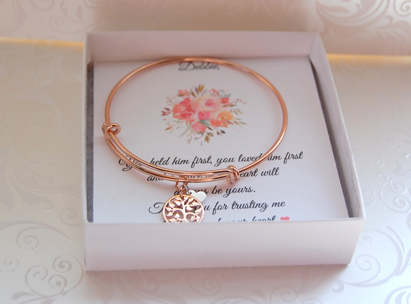 Rose Gold bracelet for mother of the groom