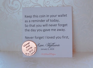 Father of bride coin gift from daughter