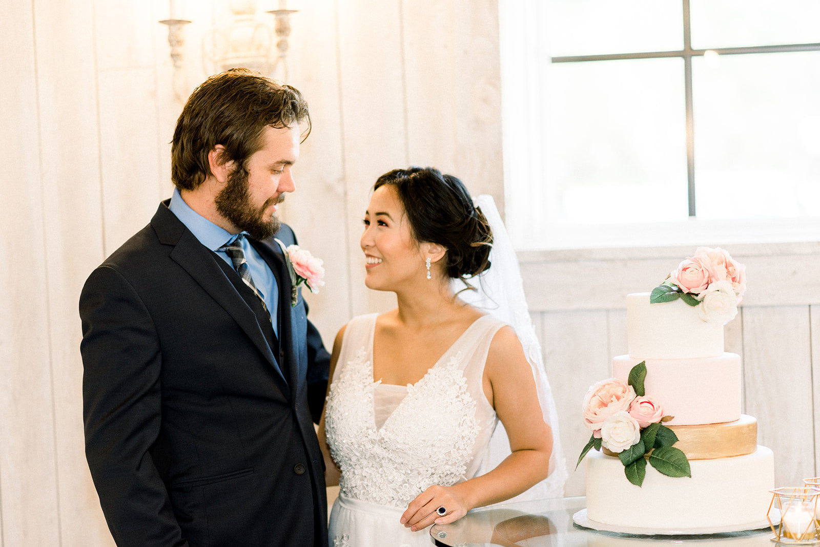 Bride looking gorgeous in crystal CZ earrings