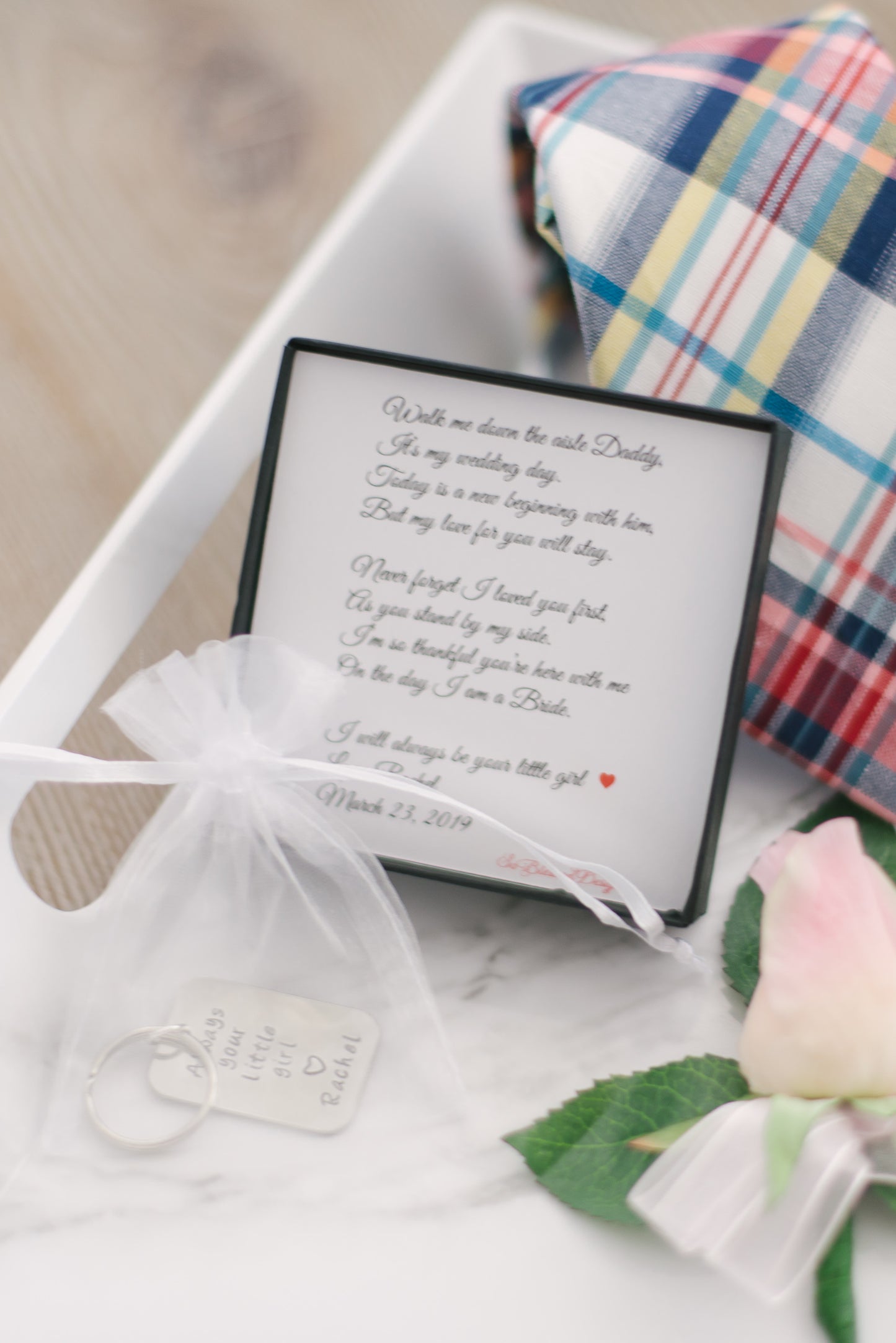 custom always your little girl keychain